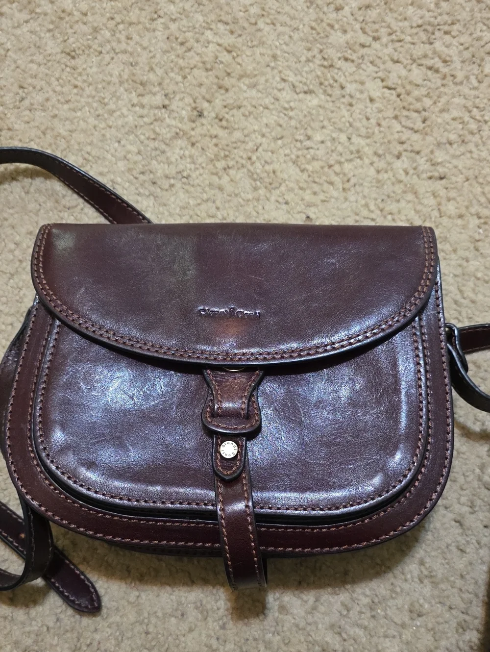 Gianni Canti Leather Crossbody Bag - Brown
